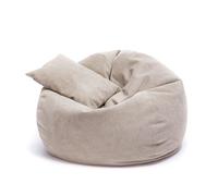 ECOPUF - Pouf Dot Peluche - Pouf Salon, Chambre, Puff Poire - Meuble Chambre Confortable pour Détente et Déco Moderne - Remplissage Durable EPS - Pouffe, Pouff Design Pratique et Chic - Gris