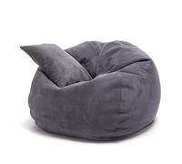 ECOPUF - Pouf Dot Peluche - Pouf Salon, Chambre, Puff Poire - Meuble Chambre Confortable pour Détente et Déco Moderne - Remplissage Durable EPS - Pouffe, Pouff Design Pratique et Chic - Graphite