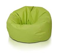 Ecopuf - Pouf fauteuil sac vert taille L - Schtroumpf pour s'asseoir d'extérieur et intérieur - Puff en tissu anti-déchirure imperméable - Rembourrage en boules de polystyrène - Dim 95 x 65 cm