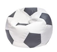 Ecopuf Pouf Football M - Fauteuil de jeu en simili cuir - Idéal pour les fans - salon - enfants - 65 x 45 cm, gris E15