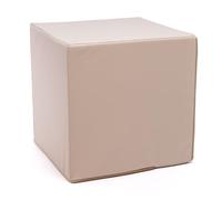 Ecopuf Pouf repose-pieds Block en simili cuir déhoussable - Pouf carré rembourré d'intérieur
