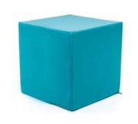 Ecopuf Pouf repose-pieds carré | Ottomana Cube 40 x 40 x 40 cm | Repose-pieds Canapé entièrement déhoussable résistant et anti-déchirure | Tabouret confortable en similicuir