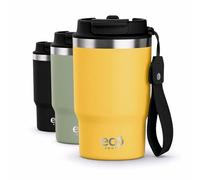 ECOROOTS - Thermo Café Nomade I Gobelet Isotherme Outdoor Antifuite I Sans BPA I Tasse à Café pour Voyage et Aventures I Thermos Résistant pour Sport, Randonnée et Bureau I Mug (JAUNE ANANAS, 470 ml)