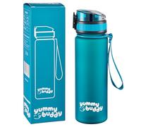 ecosa Gourde anti-fuite pour enfants, 500 ml, sans BPA, gourde pour l'école, la randonnée et la salle de sport, gourde avec infuseur à fruits, bouteille d'eau neutre au goût, 500 ml, bleu pétrole