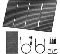 Ecosonique 60 W Panneau solaire portable, USB-A et USB-C, pliable avec hub d'alimentation amovible, résistant aux intempéries IP67, pour le camping et l'extérieur