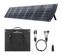 Ecosonique Panneau solaire portable 200 W pour centrales électriques, pliable et léger avec béquille, USB-C PD3.0 et USB-A QC3.0, MC4 et multi-sorties pour générateurs solaires, camping-cars, camping