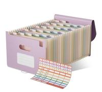 EcoStash Trieur 26 Compartiments A4, Rangement Papier Administratif, Organiseur de Dossiers Accordéon en Paille de Blé, Classeur Range Document, Sans BPA, Retour à la Nature,Vie Saine - Violet Lavande