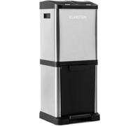 Ecosystème² Poubelle tri sélectif pédale 45L (3x 15L) - coque inox arg