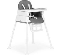 ECOTOYS HA-009 : Siège haute pour enfant, pliable, avec harnais 5 points, 3 en 1, couleur gris