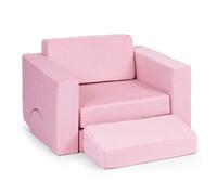 EcoToys TMSRT-13 Canapé modulable pliable pour enfants, 2 places, 8 coussins, rose