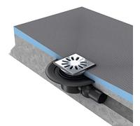 ecoulement pour receveur à carreler - wedi fundo dn 50 - horizontal - grille carrée réf. 07-70-00/011 - wedi 077000011