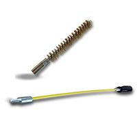 Ecouvillon Laiton Condenseur | Lot de 3 avec 1 Tringle Flexible 48 cm | Ø 12 mm | Raccord Laiton taraudé M6 Femelle | Torsade en Acier galvanisé | Brosse Nettoyage | Kibros 4TCL12_Tx3