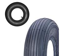 Ecovelò Couverture + Chambre à air 3.50-8 Pneu renforcé 4PR en caoutchouc rainuré pour roue de carton
