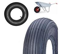 ECOVELO Pneu Rigato Renforcé 2PR Caoutchouc Roue pour brouette 3.50-8 avec Chambre à Air 3.50-8 Pneu Bias Ply 4 plis 8 inches 130 kg 250 kpa 36 P.S.