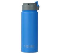 EcoVessel's Perk Bouteille de voyage isotherme en acier inoxydable pour café/thé avec bouton-poussoir verrouillable, bleu Hudson, 600 ml