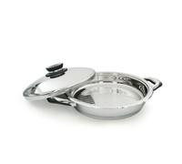 Ecovitam - Poêle grill Inox 18/10 - Diamètre 28cm - Tous feux - Thermomètre intégré - Fabriqué en Italie