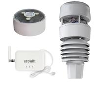 ECOWITT GW3001 Wifi Station météo, station météo sans fil 7 en 1 pour jardin avec capteur extérieur WS90 et passerelle WiFi/câblée 3 en 1 GW3000 avec port pour carte SD, assistant météo 868 MHz