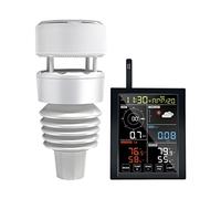 ECOWITT Station Météo Domestique WN1981, 7 en 1 WS90 Capteur extérieur sans fil, 3 en 1 4.9 » WiFi écran couleur LCD d'intérieur avec bouton tactile pour ferme jardin 868