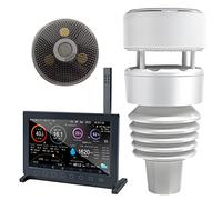 ECOWITT Stations météo avec capteur extérieur HP2564, radio Internet Wifi 7 en 1, station météo, pluviomètre, prévisions météo, anémomètre, écran couleur TFT intérieur avec bouton tactile pour la