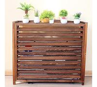 Écran de climatiseur extérieur résistant aux intempéries, écran de climatiseur, support de climatisation extérieure, couvertures de radiateur, coque de climatisation rustique en bois massif,