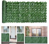 Écran de Clôture Artificiel de Jardin, Mur de Haie Artificielle, Écran de Clôture en Lierre Artificiel, Écran en Lierre Artificiel en Plastique, Rouleau de Haie Verte en Feuilles de Lierre