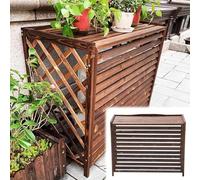 Écran de clôture for climatiseur extérieur, support à fleurs for climatiseur en bois massif, housse de protection for climatisation et pompe à chaleur, présentoir for plantes d'extérieur(Size:86x35x80