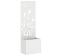 Écran de confidentialité de jardin - vidaXL - Blanc - Acier laminé à froid - 50x140 cm - Incrustations décoratives