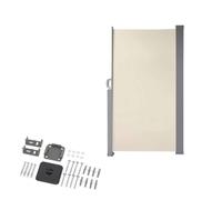 Écran De Confidentialité Rétractable Extérieur, Pare-Vent Solaire Auvent | Cadre en fer, facile à ranger, cloison en tissu imperméable robuste for patio, balcon et terrasse.(Beige,1.8x3m/6x10ft)