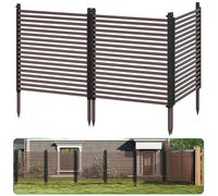Écran de confidentialité, structure métallique durable, installation facile sans outils, couleur marron - 3 panneaux