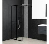 Écran de douche Verre trempé transparent 100x195 cm Transparent + Noir G