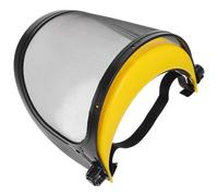 Écran de Protection Faciale en Maille Visière Jaune 22x21x6cm | Polypropylène Tissé et Acier, Léger et Transparent, pour Débroussaillage, Jardinage, Paysagisme ou Tonte