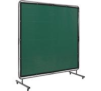 Écran de soudage avec cadre, écran de soudage 6' x 6', écran de protection de soudage en vinyle ignifuge sur 4 roulettes pivotantes (2 verrouillables), mobile et professionnel pour atelier/industrie,