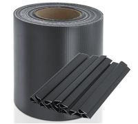 Écran d'intimité PVC,Bandes Brise-Vue,Rouleau de 35 mètres Occultant, 20 Clips de Fixation Inclus, Anthracite