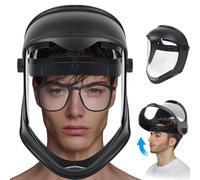 Écran facial Coupe-vent Anti-buée Masque de protection Masque complet réglable Respirant Flippable PC Résistant à la température, Protection