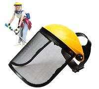 Écran Facial En Maille D'acier - Casque De Sécurité Intégral Avec Visière En Maille Pour Tronçonneuse Industrielle, Jardinage, Écran Facial Réglable Pour Travaux Forestiers, Jardinage, Bricolage