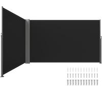 Écran rétractable noir pour terrasse, longueur 236 pouces, cloisons de bureau, hauteur 71 pouces, cloison rétractable, portail rétractable extérieur, clôture rétractable, écrans extérieurs pour terras