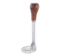Écrase-Pommes de Terre en Acier Inoxydable avec Manche en Bois - Outil de Cuisine pour Purée Fromage Avocat - Design Ergonomique 15x5cm