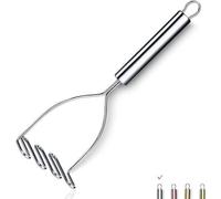 Écrase-purée Unyqoos® en acier inoxydable, hautement poli – poignée ergonomique, lavable au lave-vaisselle, compact, pour des purées de pommes de terre parfaites