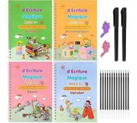 'Écriture Magique en Français 8 Cahiers de Composition Réutilisable pour Enfants avec 2 Stylos 13 Recharge PACK PRODUITS D'ECRITURE