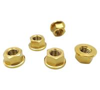 Écrou à bride Titan M12 x 1,5 mm, lot de 5, couleur or, alliage 6AL4V