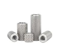 Écrou à main 2/5 pièces écrous d'accouplement moletés ronds M3 M4 M5 M6 M8 M10- M16 écrous de serrage à extension longue en acier inoxydable(D12xM8x40 5pcs)