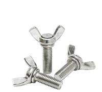 Écrou à main Boulons à ailes papillon M3 M4 M5 M6, serrage manuel, vis à pouce en acier inoxydable 304, longueur 8-50mm, 5 pièces/lot (Color : M4, Size : 16mm x5pcs)