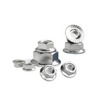 Écrou à main Écrous à bride à six pans creux, filetage fin, M10, M12, 304, en acier inoxydable, pas de 1 mm, 1,25 mm, 1,5 mm, 2 à 5 pièces(M10x1.0mm-5pcs)