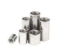 Écrou à main Écrous de couplage ronds en acier inoxydable 304, lot de 2, 5, 10, 20 ou 30 pièces, M3, 4, 5, 6, 8, 10, 12, 14, rallonges, manchons de connexion cylindriques épais, écrous tubulaires(M4x