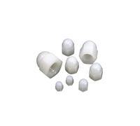 Écrou à main Lot de 10 à 100 écrous borgnes en Plastic M3 M4 M5 M6 M8 M10 M12, couvercle décoratif en plastique noir et blanc, écrou demi-cercle pour boulon(White,M6-50pcs)