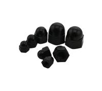 Écrou à main Lot de 2 à 100 écrous borgnes décoratifs en plastique et Plastic noir et blanc M3-M20(Black - 1pc,M10 10PCS)