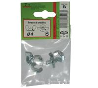 Ecrou à oreilles - VYNEX - D: 5 mm - Acier zingué - Conditionnement en sachet de 6 pièces