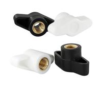 écrou à poignée en plastique Écrous à serrer à la main en bakélite Type T M4 M5 M6 M8, bouton à tête en plastique, trou traversant, matériel aveugle, 5 à 10 pièces(Through Hole(White),M5(dk 27)-10pcs)