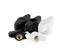 écrou à poignée en plastique M4 M5 M6 M8 27#36# T Type prune bakélite écrous à serrer à la main tête en plastique bouton à main écrou à travers le trou/trou borgne(Through Hole,M6(27) White-5PCS)