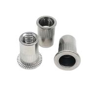 Écrou à rivets en acier inoxydable 316 A4-80, M3 M4 M5 M6 M8 M10 M12, tête plate, petite tête fraisée(Flat head,40pcs M3)